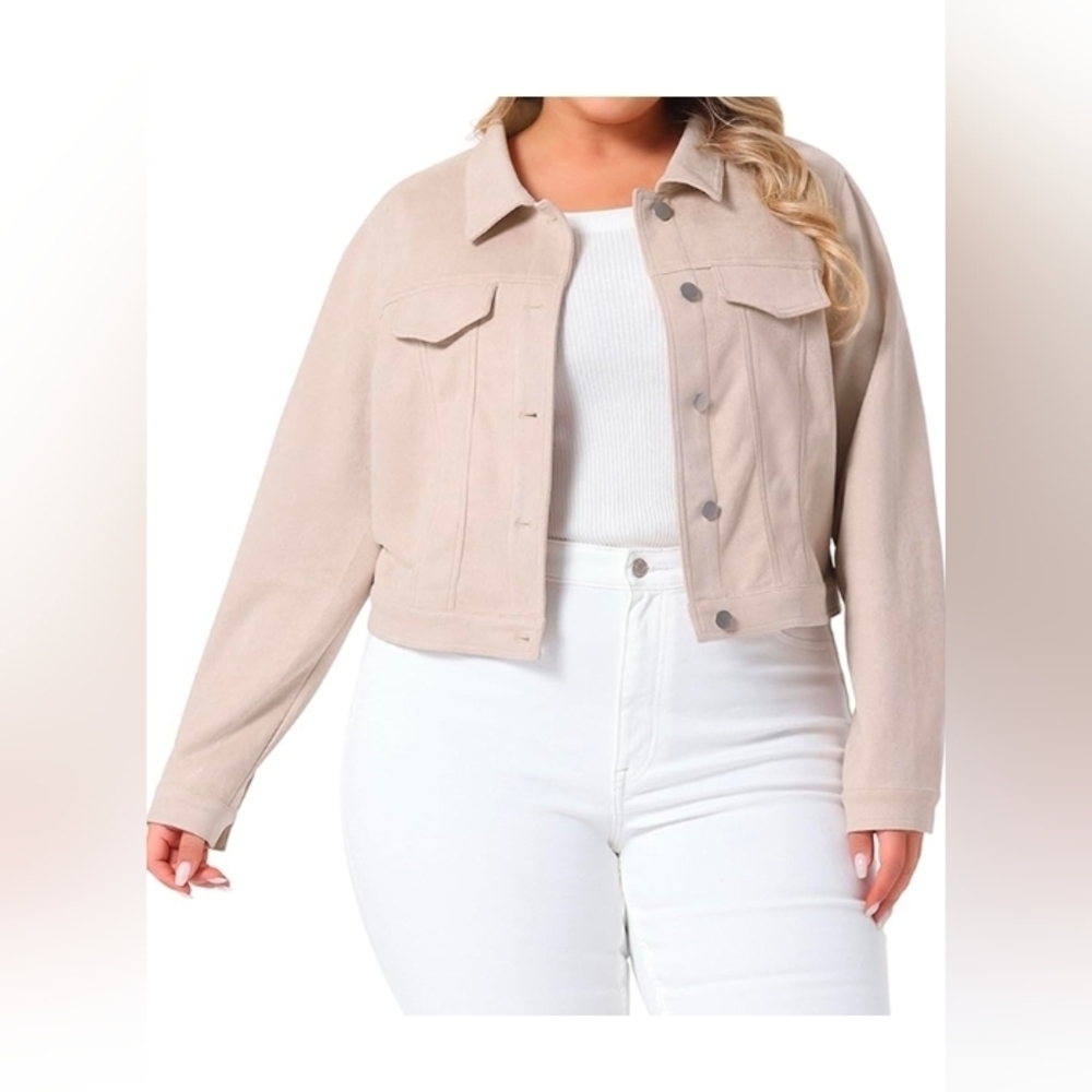 Agnes Orinda Women's PlusSize Suede Retro Biker Classic Crop Faux Leather Moto